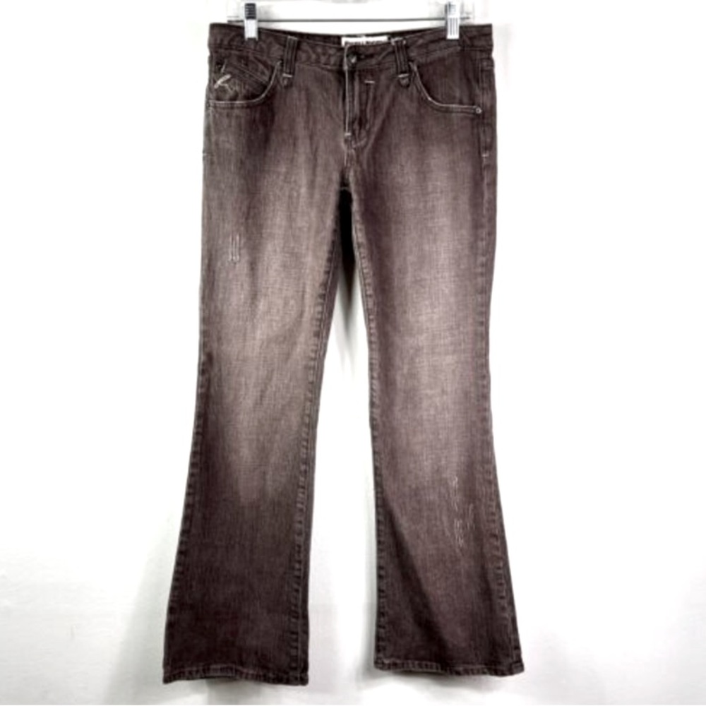 Bisou Bisou Jeans brown distressed look size 6 flair leg